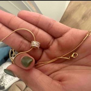 Gold Plated Zirconia Mini Lucky Wheel Pendant Necklace For Women, Titanium